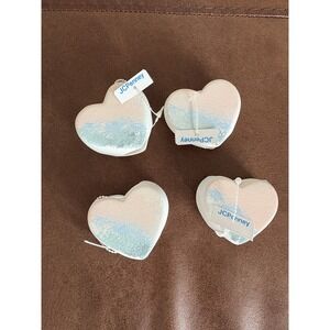 JCPenney Heart Napkin Ring Set of 4 Ceramic Pink Vintage Cottage Core Grannycore